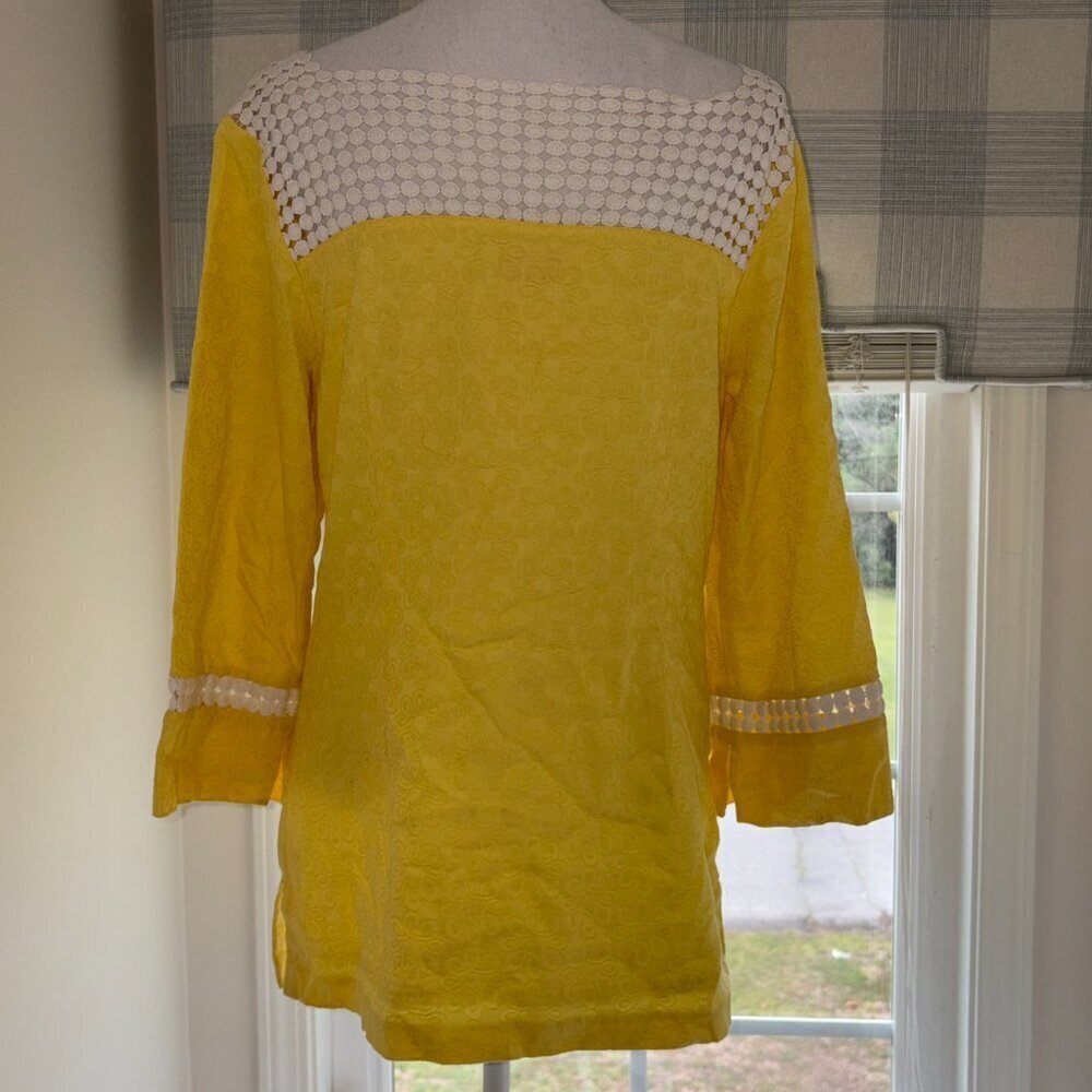 Lilly Pulitzer Bees Knees Tunic Jacquard Top In Lemon Sorbet Size 10 View 3